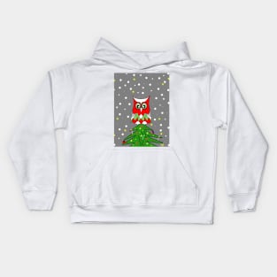 TREE Top Christmas Owl Kids Hoodie